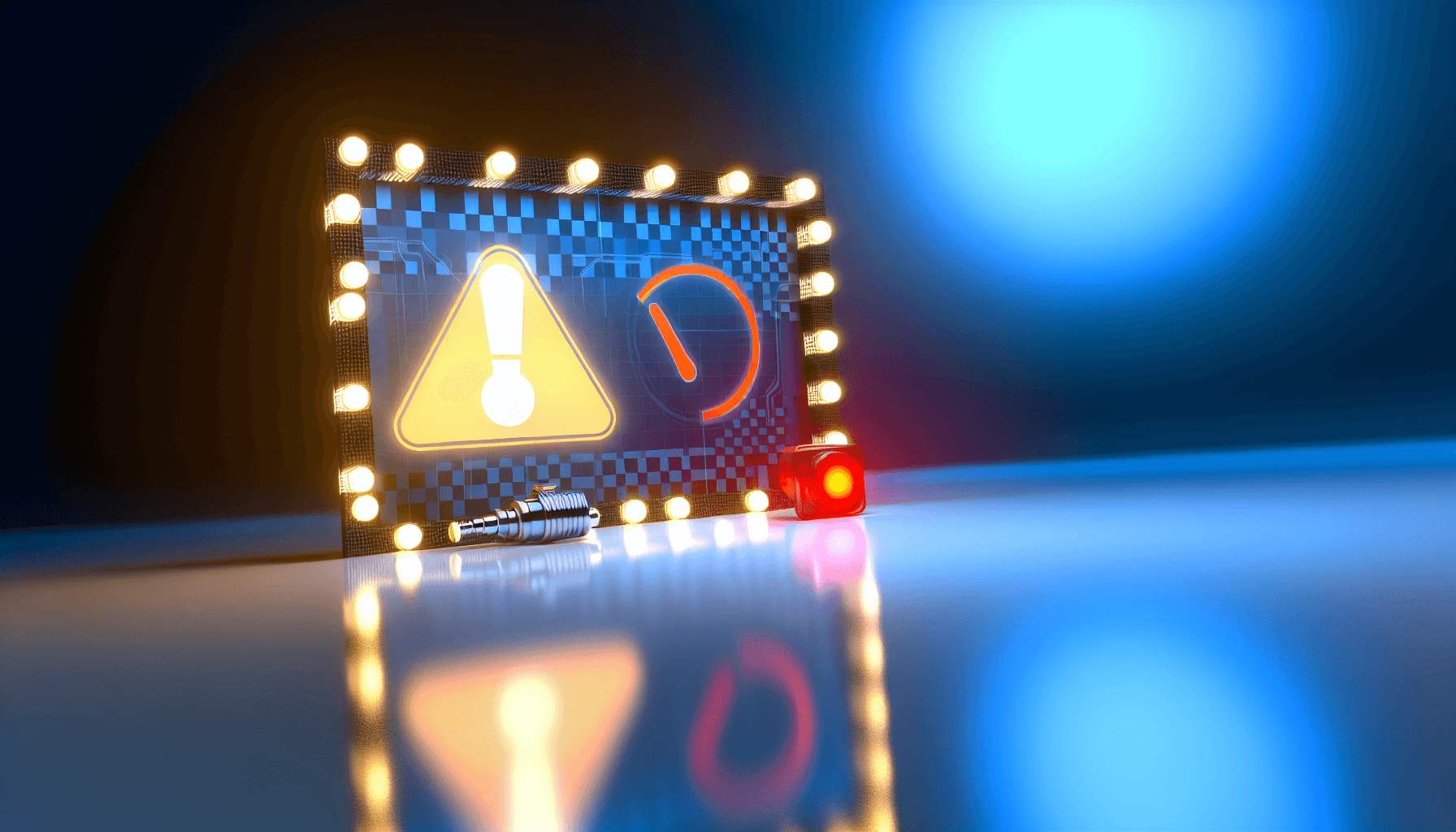 Check engine light illuminated on car dashboard showing warning indicator