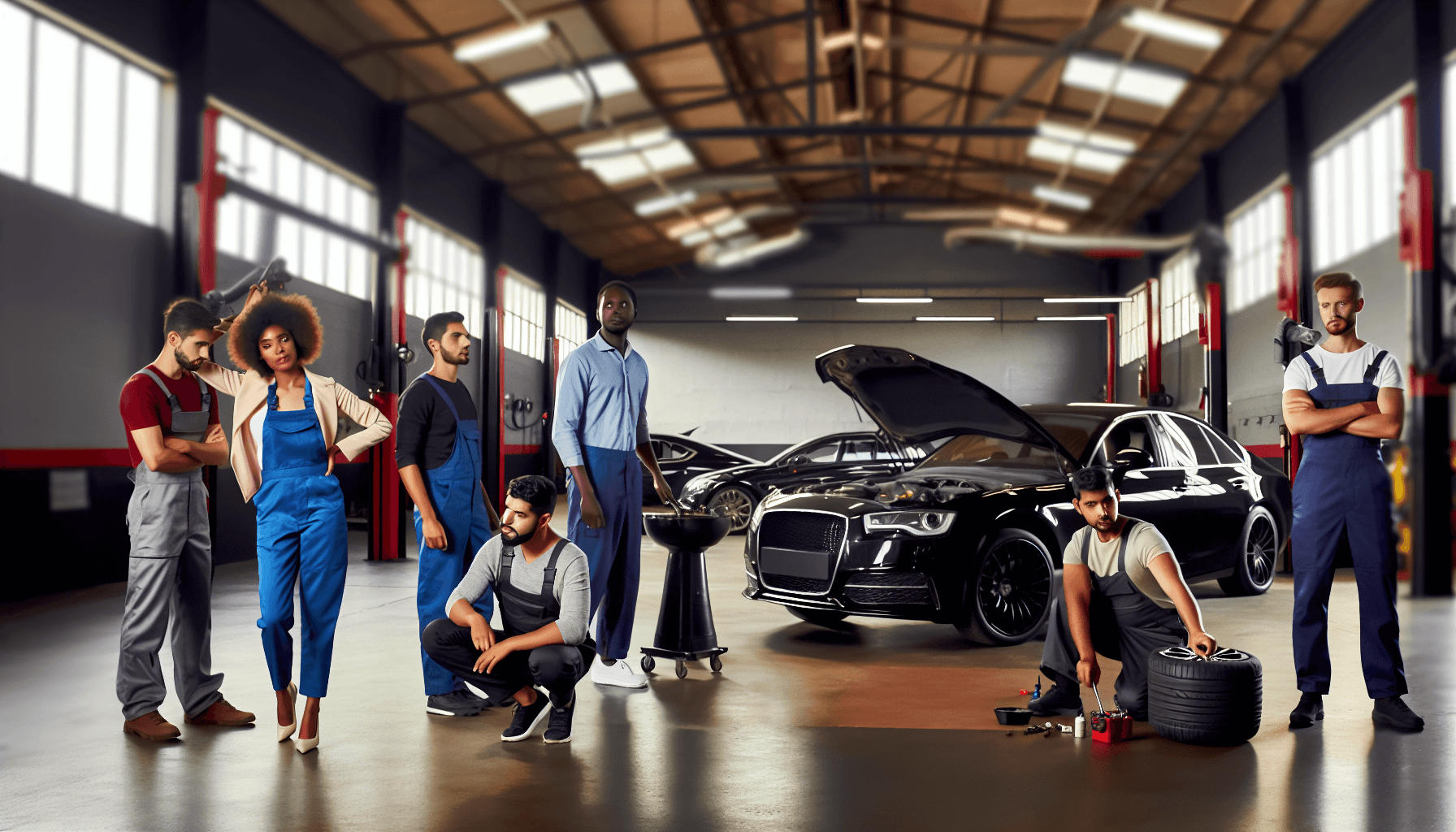 Mechanic inspecting engine bay to prevent most expensive car repairs