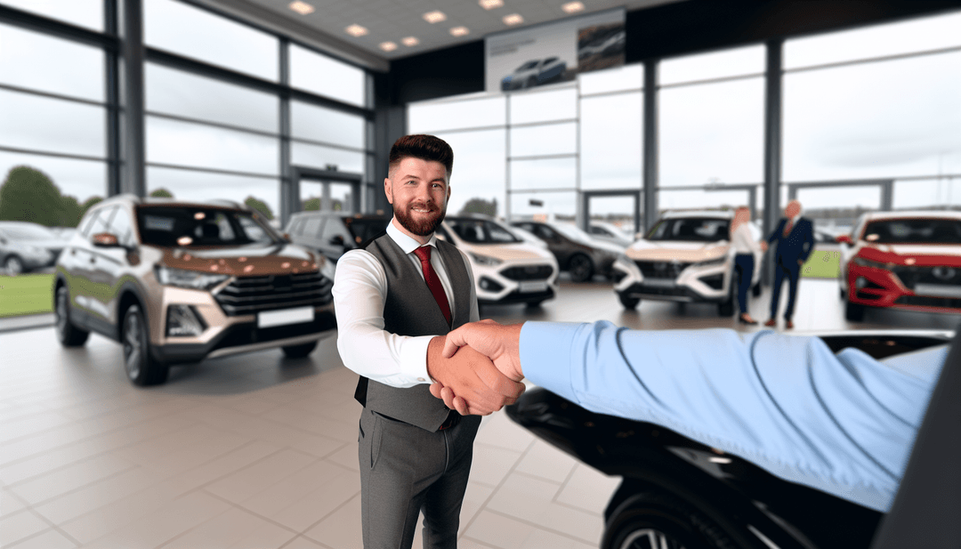 Car owner reviewing extended auto warranty coverage documents with mechanic in repair shop